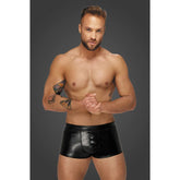 Snake Wetlook Short Shorts for Adults with Exotic Print Medium Mens Latex